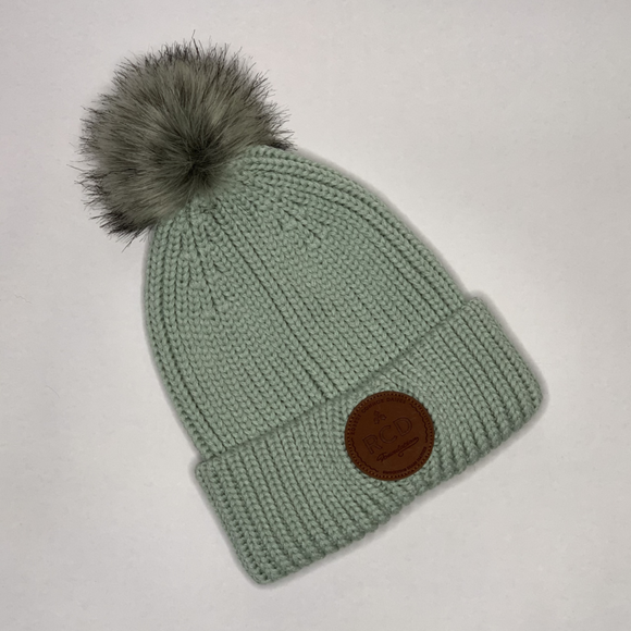 2021 Beanie Hat - Pale Green with PomPom